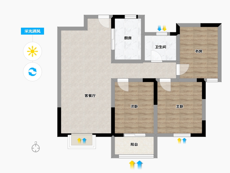 山西省-运城市-舜都首府-78.00-户型库-采光通风