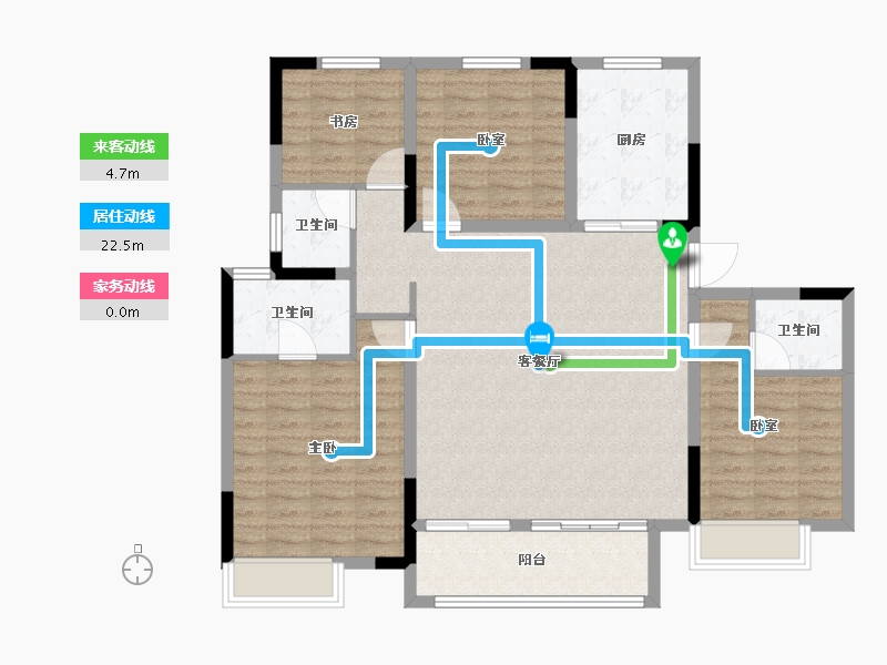 江苏省-徐州市-绿地湖语墅尊樾-114.40-户型库-动静线