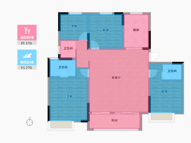 江苏省-徐州市-绿地湖语墅尊樾-114.40-户型库-动静分区