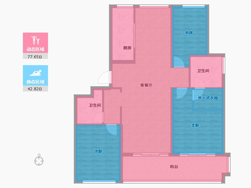 浙江省-衢州市-蓝城·春风江山-108.71-户型库-动静分区