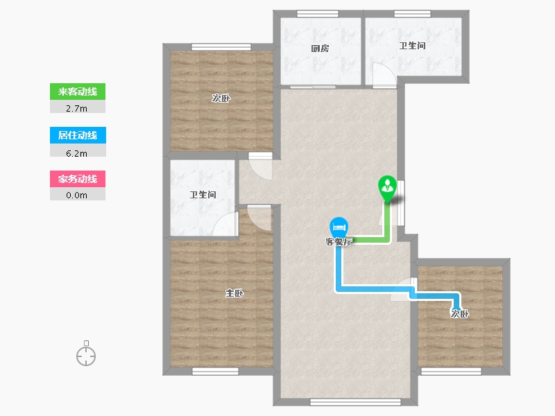 内蒙古自治区-呼伦贝尔市-红毛柳家园-105.00-户型库-动静线