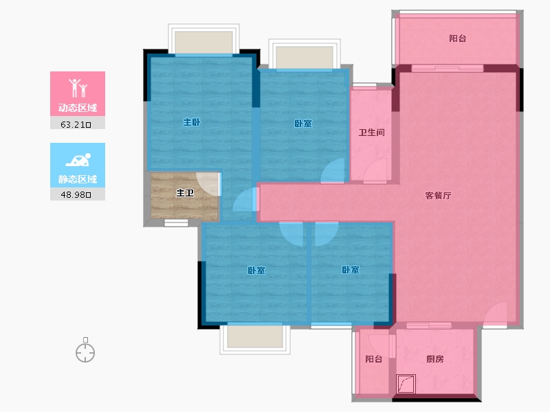 广东省-湛江市-青桂园-104.35-户型库-动静分区