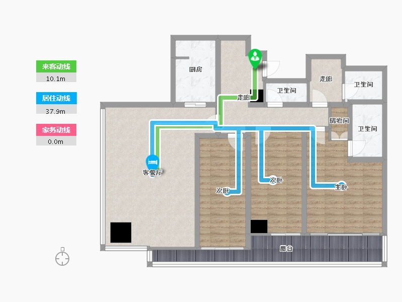 北京-北京市-酒仙公寓-120.00-户型库-动静线