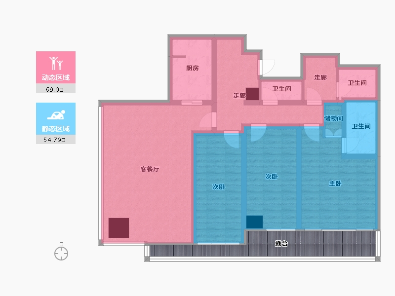 北京-北京市-酒仙公寓-120.00-户型库-动静分区