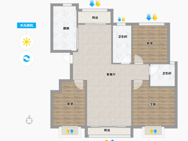 河南省-开封市-通许国奥·雅苑-101.31-户型库-采光通风