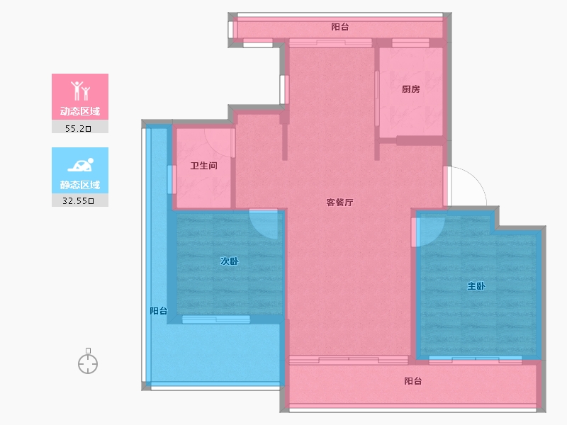 浙江省-衢州市-蓝城·春风江山-77.71-户型库-动静分区