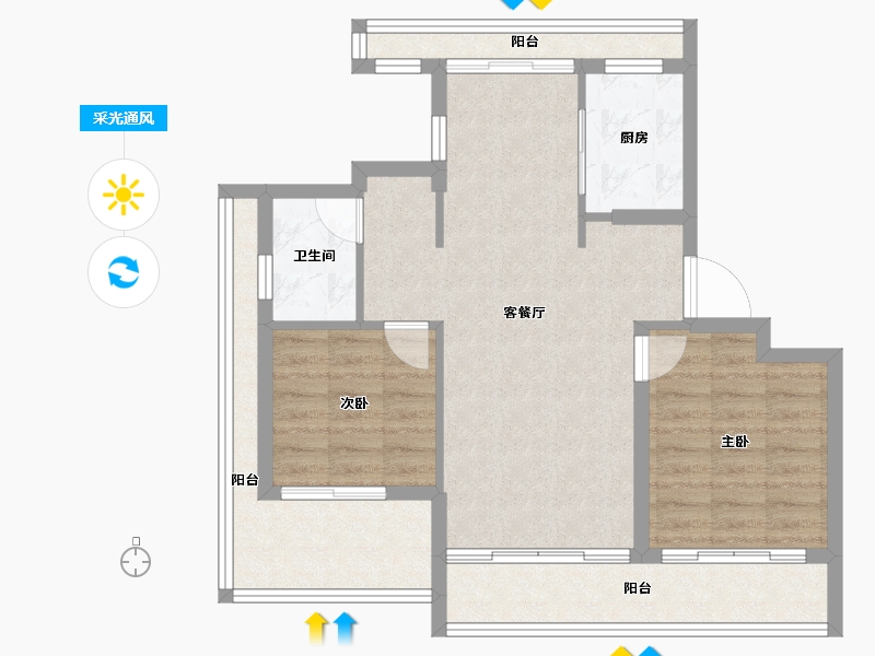 浙江省-衢州市-蓝城·春风江山-77.71-户型库-采光通风