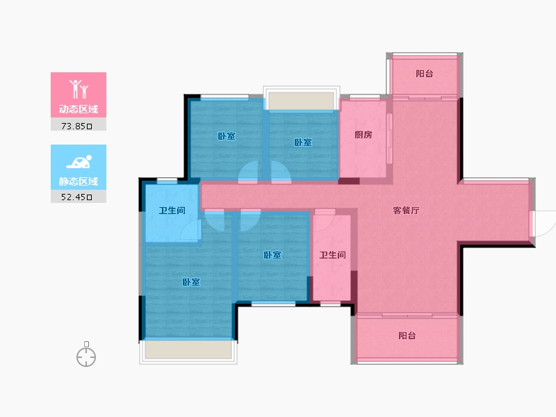 广西壮族自治区-来宾市-武宣滨江华庭-112.80-户型库-动静分区