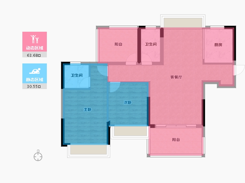 广西壮族自治区-贵港市-贵港天空之城-84.40-户型库-动静分区