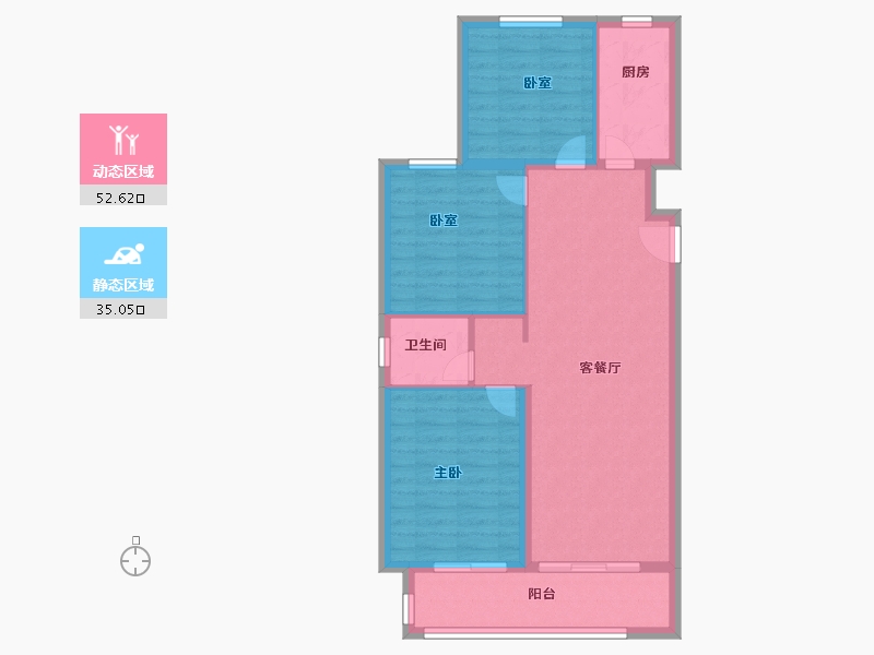 河北省-廊坊市-荣盛·花语璟园-79.20-户型库-动静分区