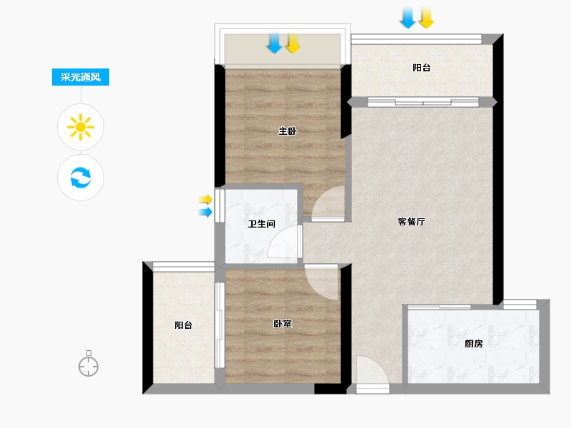 广东省-江门市-君汇名城-53.59-户型库-采光通风