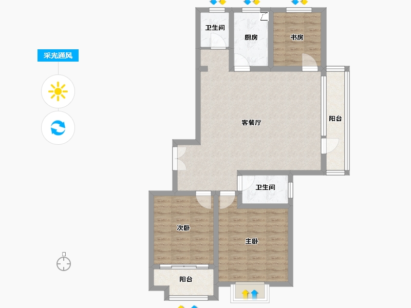 山东省-德州市-阳光一品-110.00-户型库-采光通风