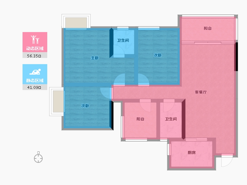 湖南省-张家界市-唯读·逸臣公园-85.59-户型库-动静分区