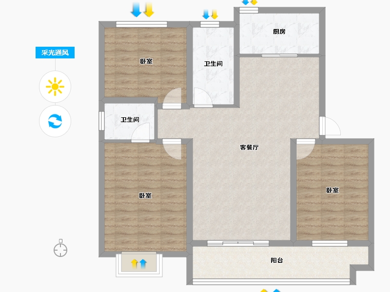 山东省-日照市-裕升华庭-98.41-户型库-采光通风