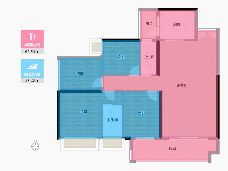 广东省-韶关市-正德玥珑山-103.78-户型库-动静分区