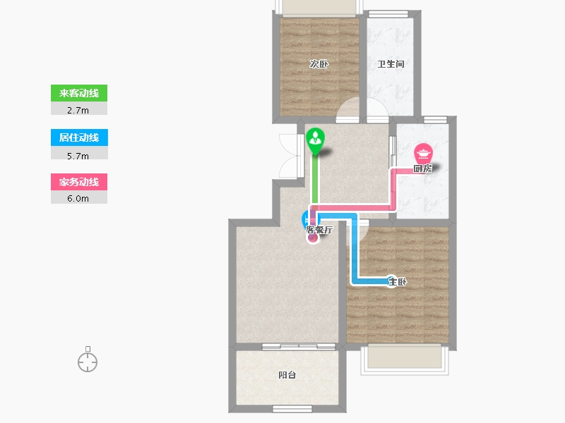 湖北省-荆门市-凯凌·香格里拉三期-67.93-户型库-动静线