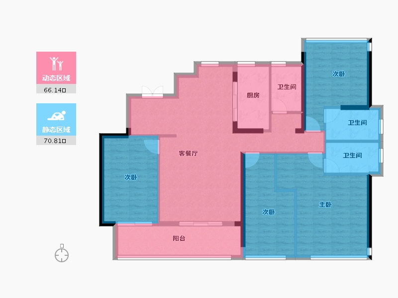 福建省-福州市-中茵天俊玖珑台-124.00-户型库-动静分区