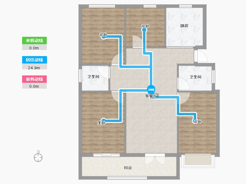 山东省-潍坊市-邦泰天璞-110.80-户型库-动静线