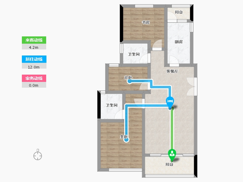 湖北省-咸宁市-金色海湾星河湾-83.37-户型库-动静线