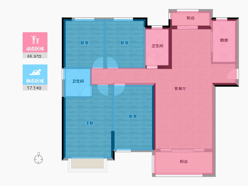 广西壮族自治区-钦州市-中地滨江壹號-112.62-户型库-动静分区