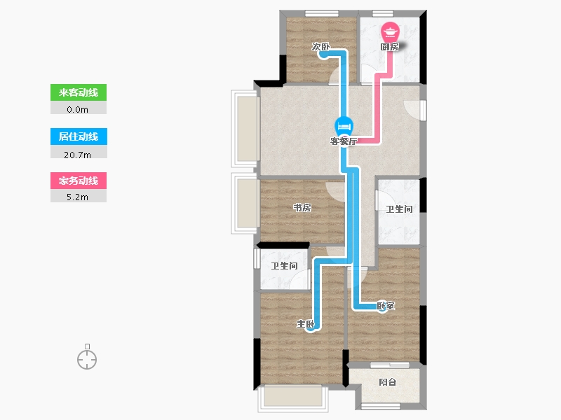 浙江省-嘉兴市-湘溪蘭园-82.10-户型库-动静线