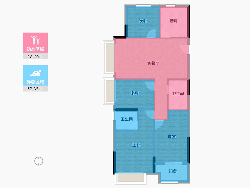 浙江省-嘉兴市-湘溪蘭园-82.10-户型库-动静分区