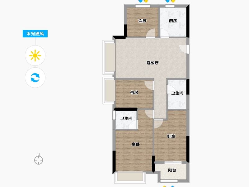 浙江省-嘉兴市-湘溪蘭园-82.10-户型库-采光通风