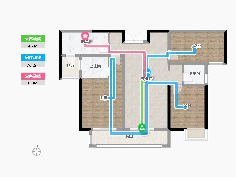 陕西省-渭南市-添康富士城-93.60-户型库-动静线