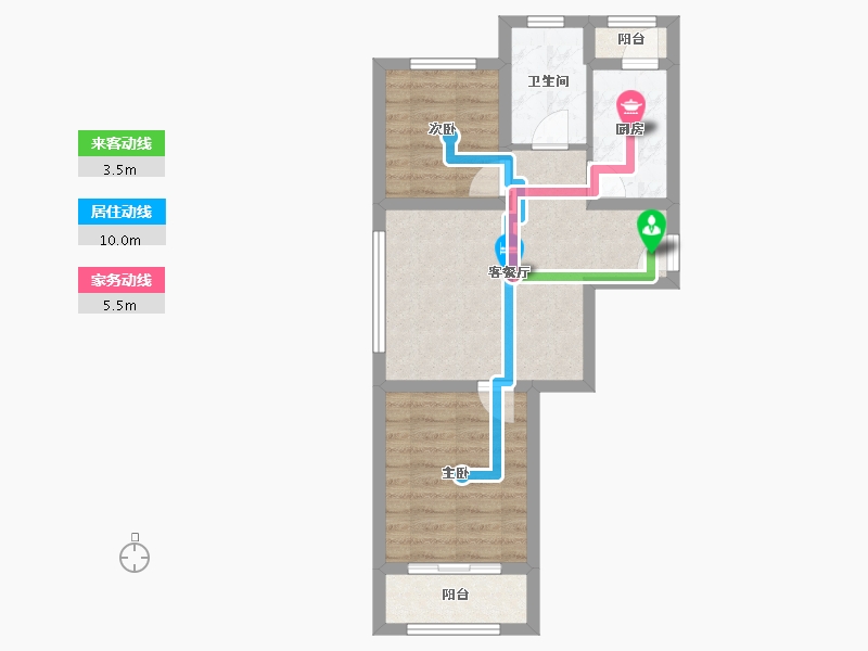 山东省-烟台市-海泰居-52.47-户型库-动静线