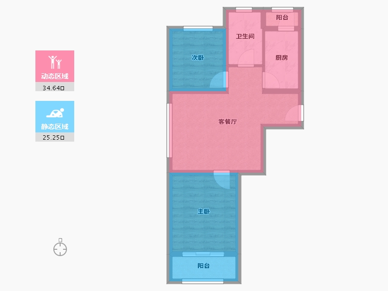 山东省-烟台市-海泰居-52.47-户型库-动静分区