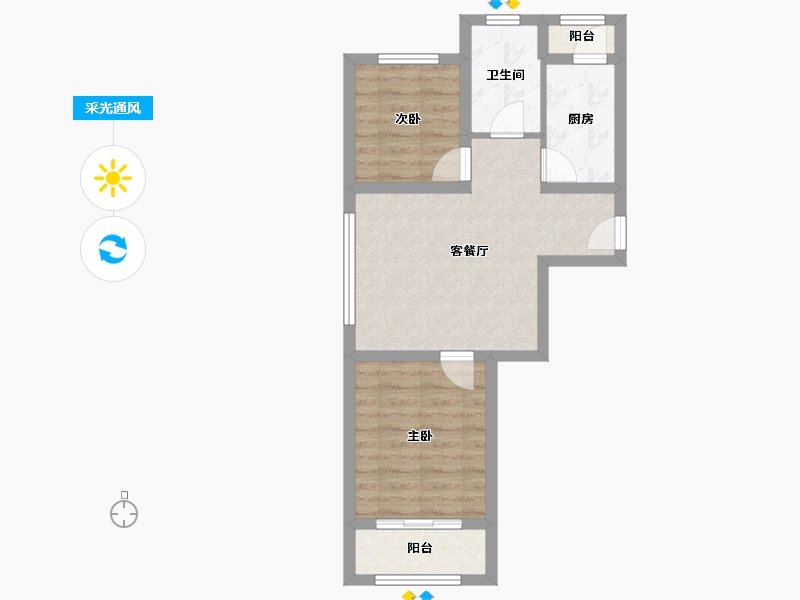 山东省-烟台市-海泰居-52.47-户型库-采光通风