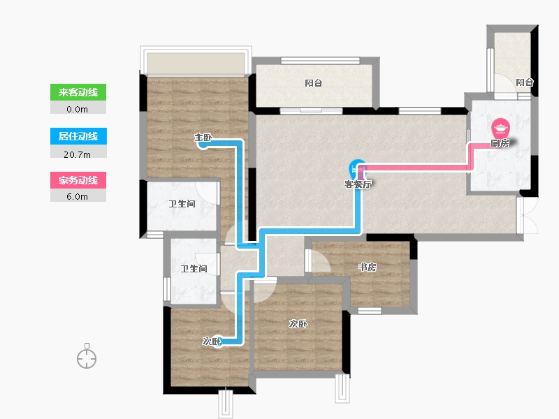 四川省-攀枝花市-龙信·澜公馆-96.66-户型库-动静线