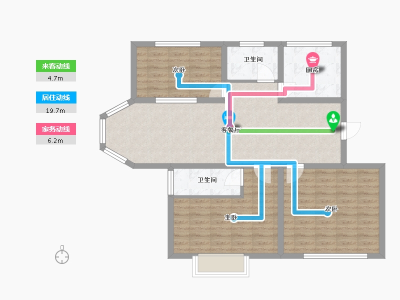 山东省-烟台市-半岛蓝庭-85.09-户型库-动静线