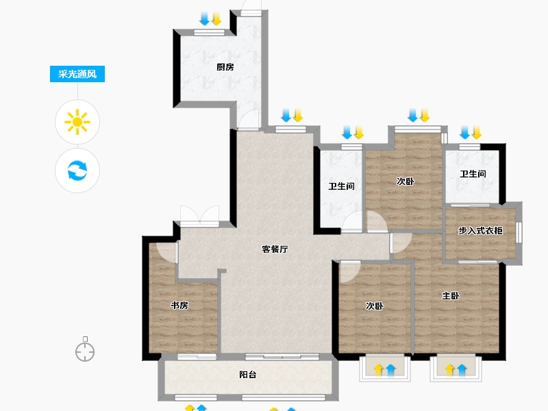 福建省-福州市-中发印象外滩-114.53-户型库-采光通风