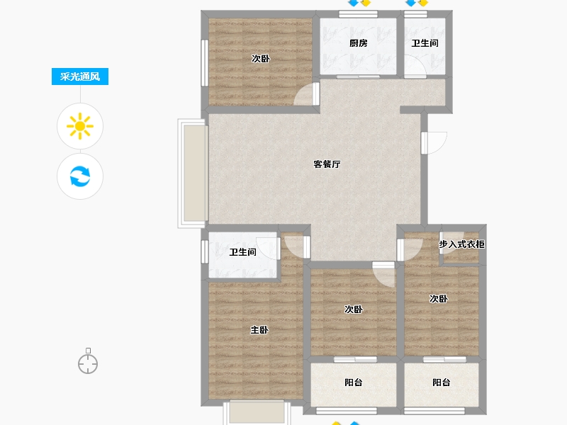 山东省-济宁市-睿湖印象-112.00-户型库-采光通风