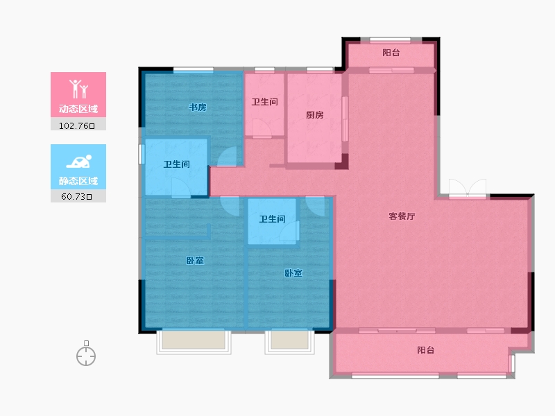 内蒙古自治区-鄂尔多斯市-亿利壹号院-149.74-户型库-动静分区