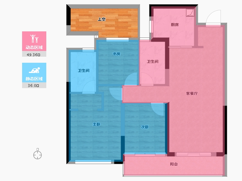 浙江省-温州市-远洋.世纪宸章-83.20-户型库-动静分区