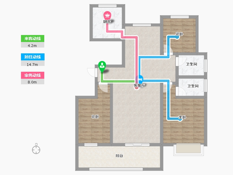 山东省-潍坊市-中晨壹号院-105.34-户型库-动静线