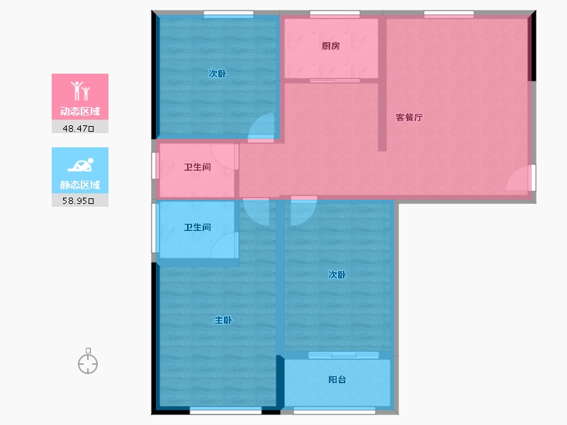 山东省-菏泽市-金河1号-96.06-户型库-动静分区