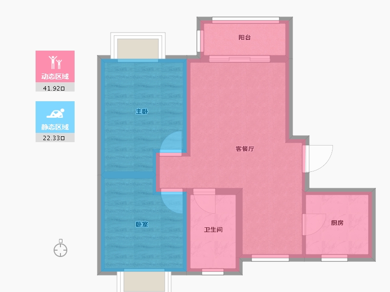 山东省-烟台市-蓬莱度假中心-56.56-户型库-动静分区