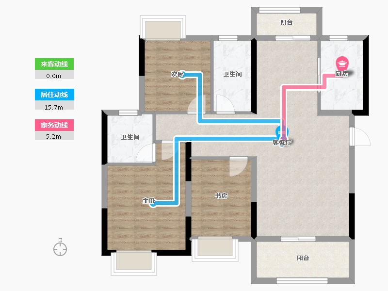 湖北省-荆州市-松滋博森翰林城-90.39-户型库-动静线