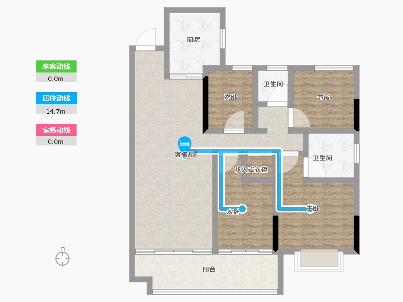 安徽省-宿州市-万成·桂花园-102.40-户型库-动静线