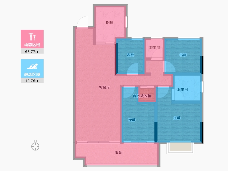 安徽省-宿州市-万成·桂花园-102.40-户型库-动静分区