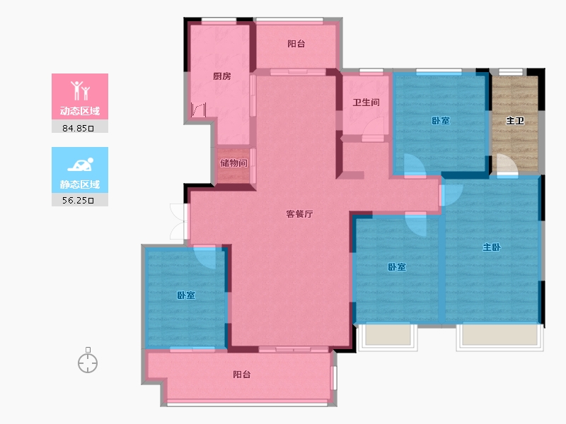 河南省-焦作市-中诚·正荣府-132.00-户型库-动静分区