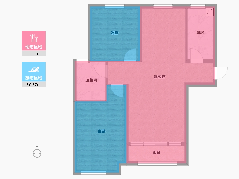 河北省-廊坊市-合美·帝宝壹號-69.42-户型库-动静分区