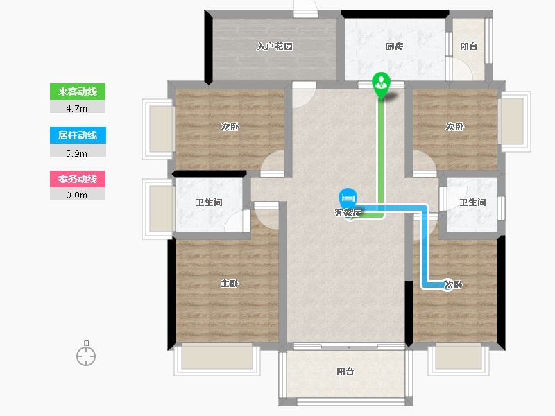 江西省-抚州市-家和十里桃源健康小镇-105.30-户型库-动静线