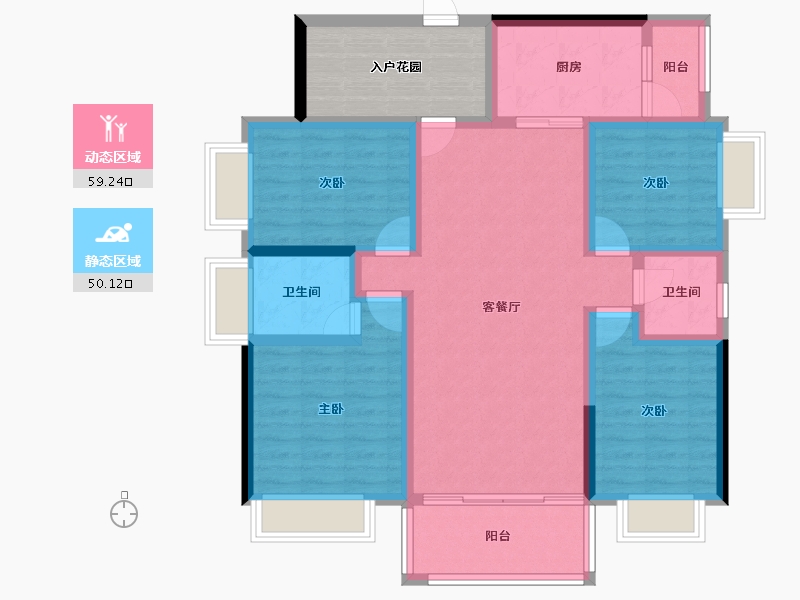 江西省-抚州市-家和十里桃源健康小镇-105.30-户型库-动静分区