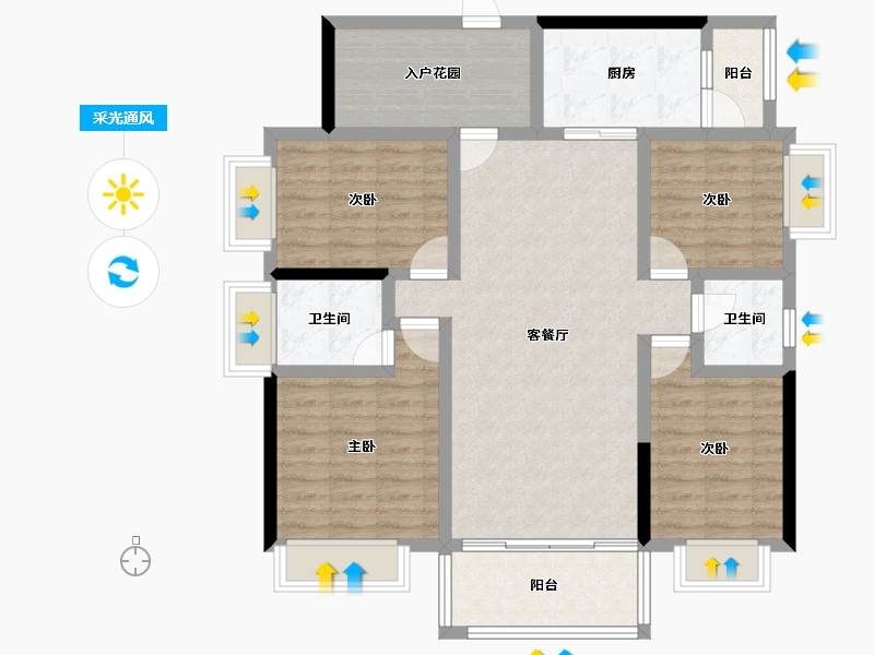 江西省-抚州市-家和十里桃源健康小镇-105.30-户型库-采光通风