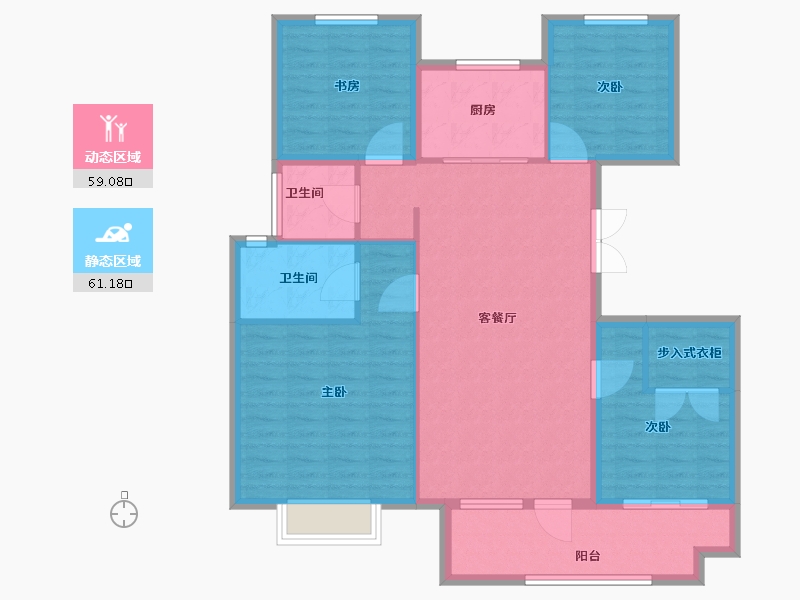 山东省-潍坊市-鲁商首府-109.09-户型库-动静分区