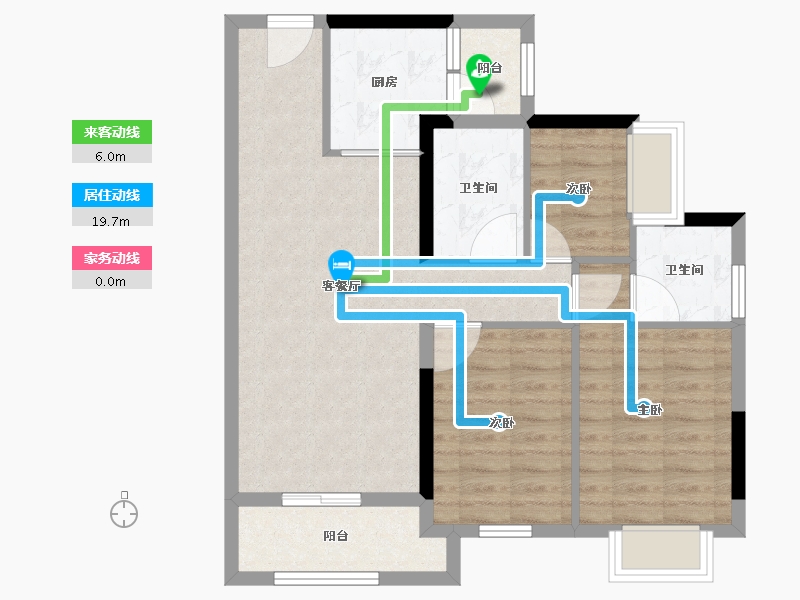 广东省-肇庆市-四会碧桂园明珠花园-75.88-户型库-动静线